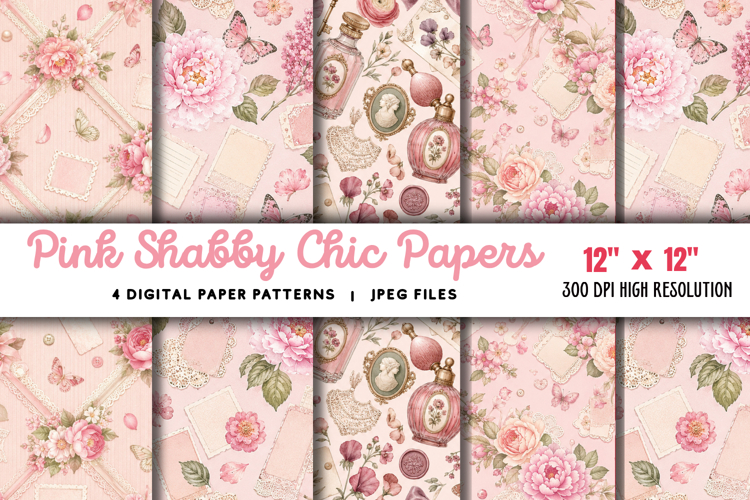 Pink Shabby Chic Papers JPG