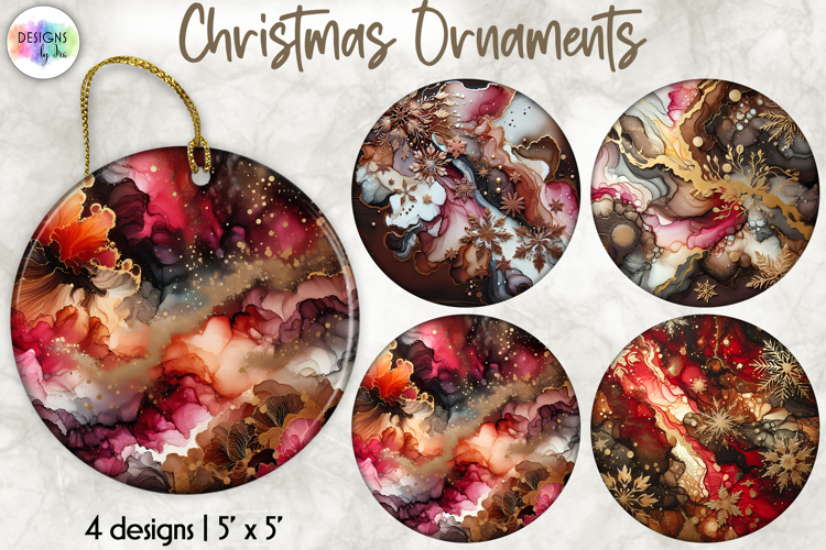 Christmas Ornaments Sublimation, Alcohol Ink Ornaments