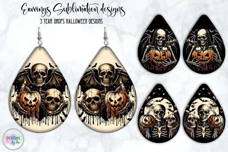 Halloween Gothic Earrings Design, Creepy Skeleton Earrings