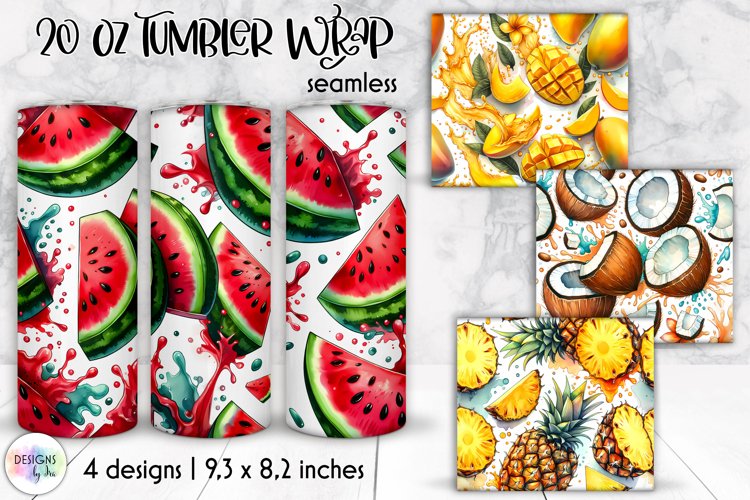 Fruits & Berries Seamless Tumbler Wrap, 20 oz Juicy Tumbler