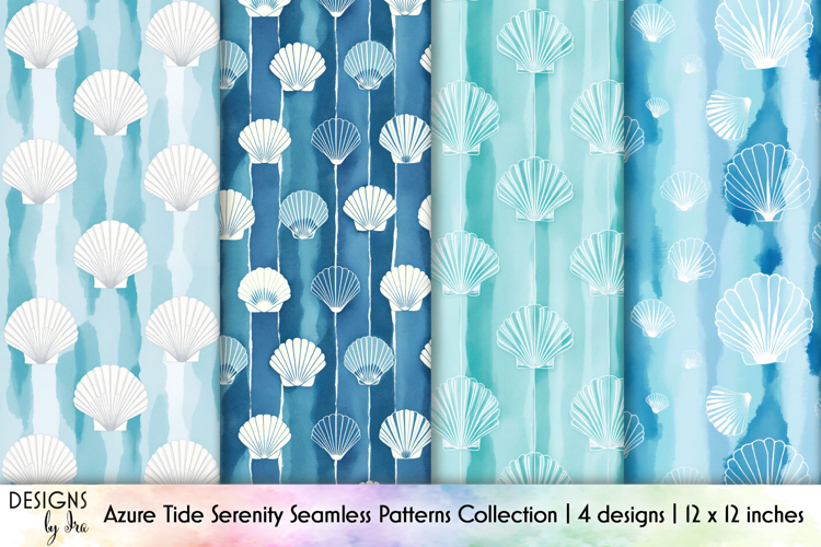 Coastal Seamless Patterns, Ocean Digital Paper, Beach Print