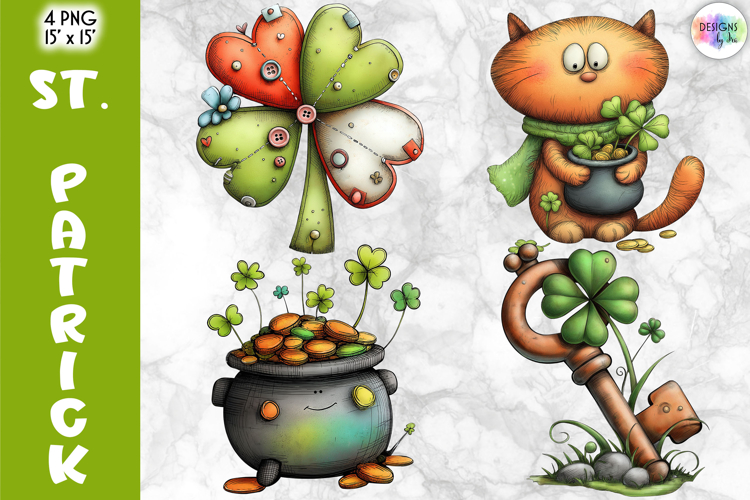 St. Patrick’s Day Clipart, Cute Lucky Animals & Irish Icons