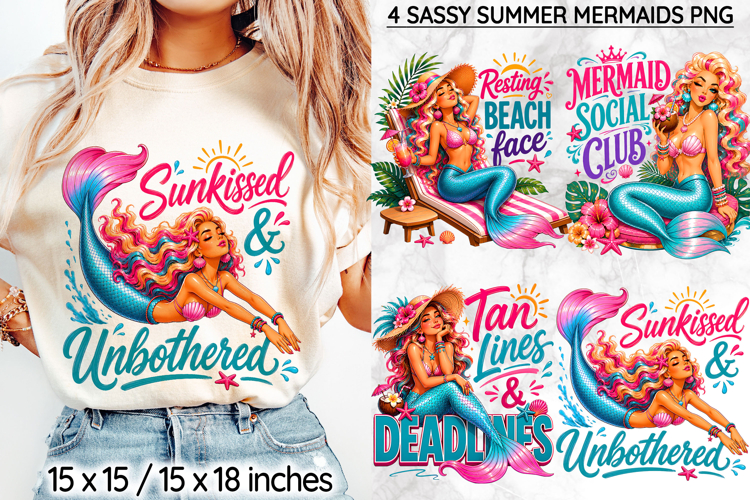 Sassy Summer Mermaid Sublimation, Beach Quotes PNG, Party