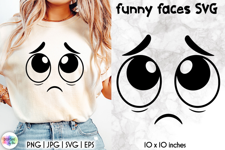 Funny Smiley Face SVG, Sarcastic Cartoon Face Expression PNG