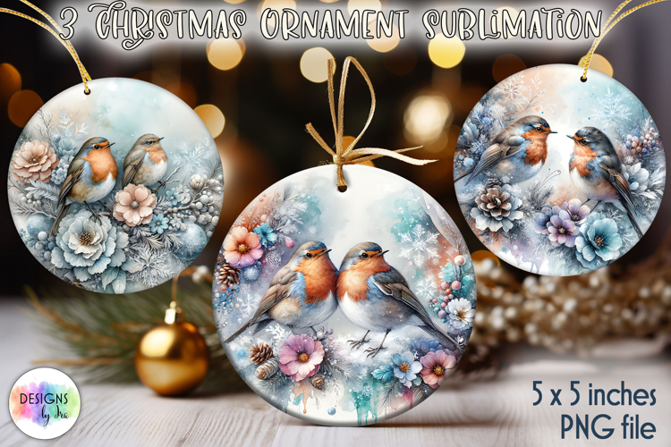 Christmas Ornaments Sublimation, Winter Bird Christmas PNG