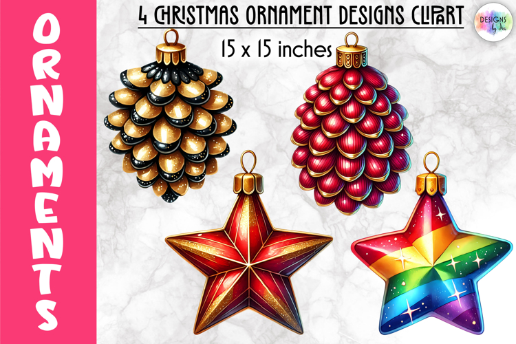 Christmas Ornaments Clipart, Christmas Tree Baubles PNG