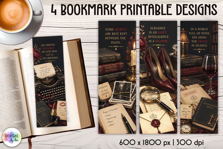 True Crime, Mystery and Detective Printable Bookmarks