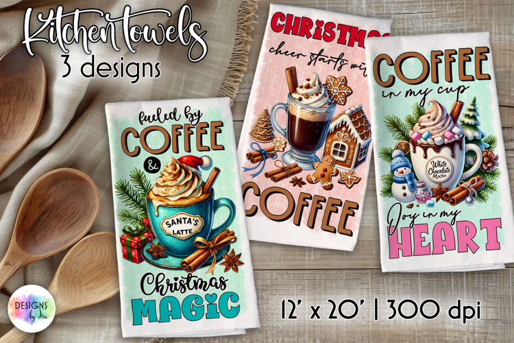 Christmas Coffee Sublimation, Kitchen Towel Sublimation