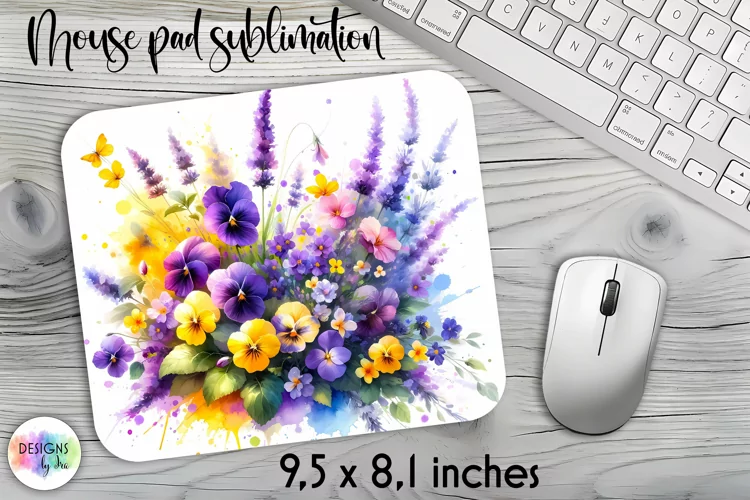 Summer Flowers Mouse Pad. Floral Mouse Pad Design