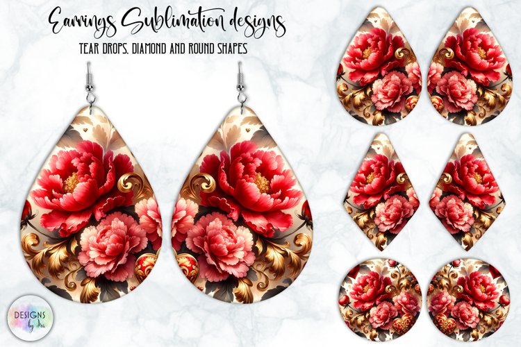 Baroque Flowers Earrings Design, Vintage Floral Earrings example image 1