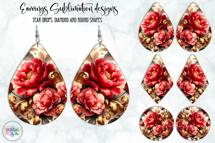 Baroque Flowers Earrings Design, Vintage Floral Earrings
