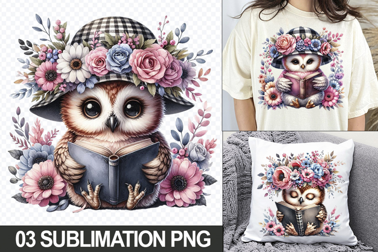 Cute Owl Clipart for T-Shirts, Pillows   Crafts, Sublimation