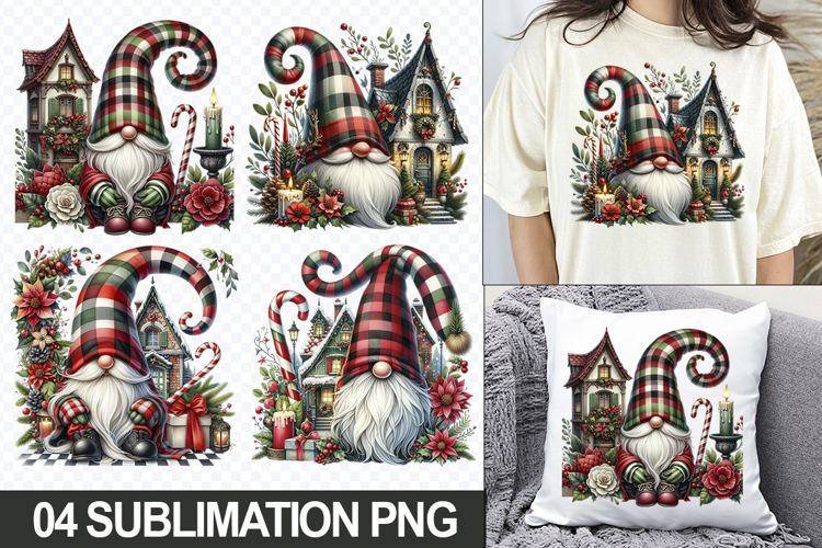 Christmas Homes Sublimation Clipart, 04 PNG Designs