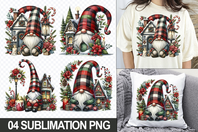 Christmas Homes Sublimation Clipart, 04 PNG Designs