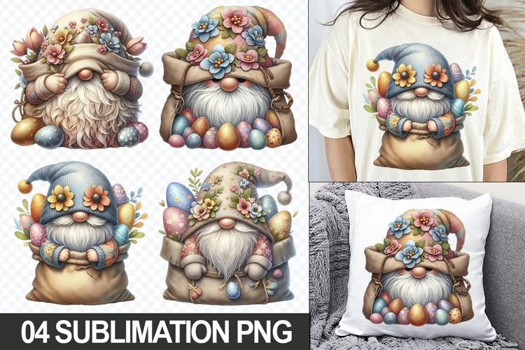 Cute Gnome Clipart PNG - Easter Sublimation Designs