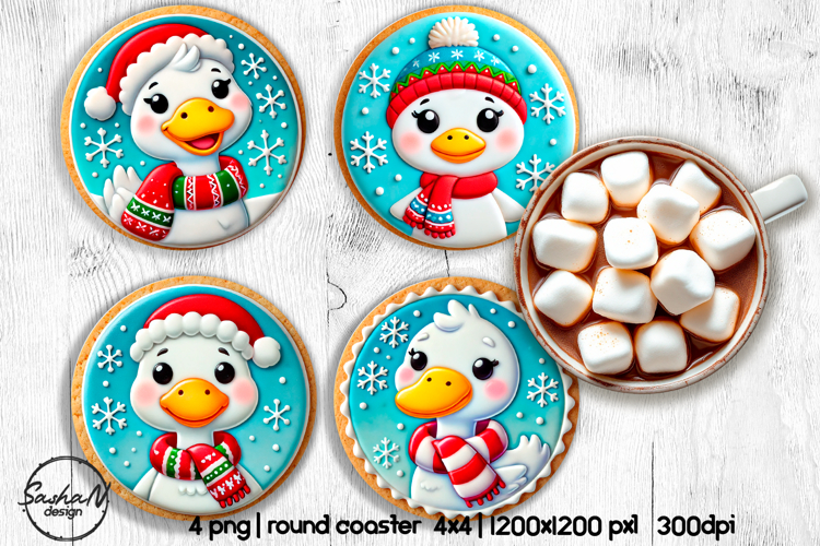 3d Christmas goose round coaster sublimation
