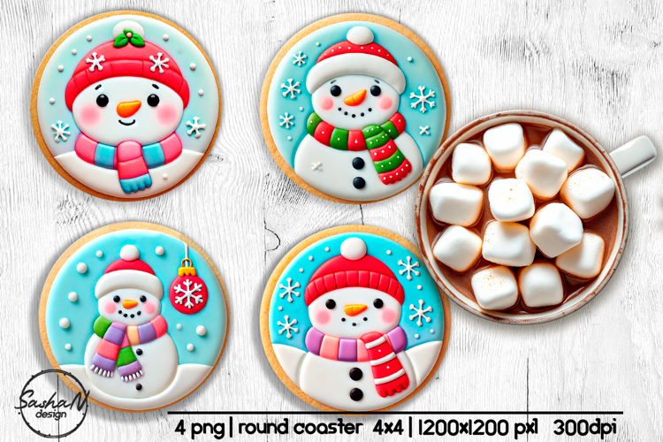 3d Christmas snowman round coaster sublimation