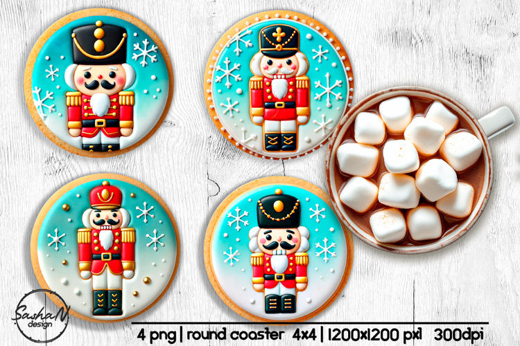 3d Christmas nutcracker round coaster sublimation