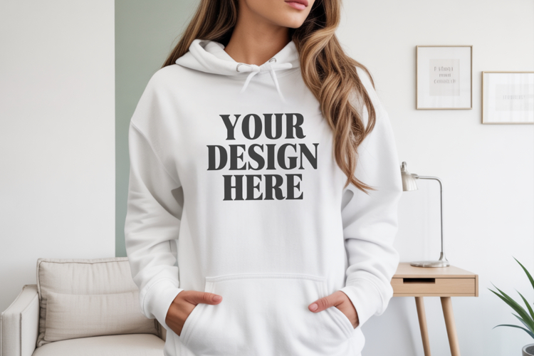 Sand Gildan 18500 Hoodie Mockup ,Cozy Unisex Sweatshirt Mock