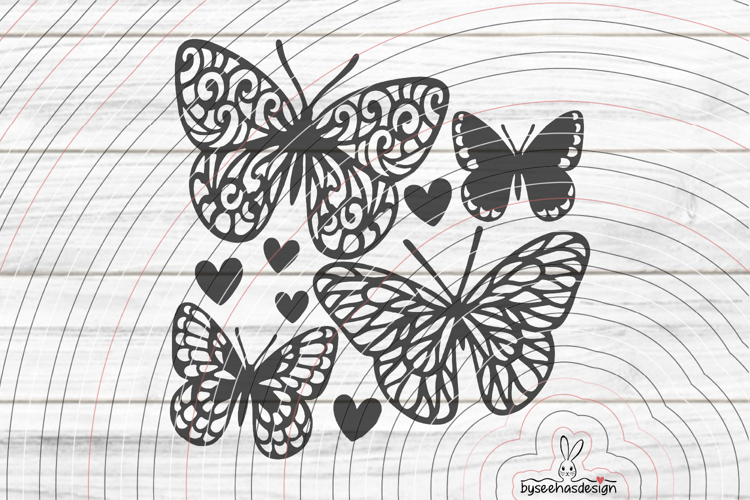 4 Butterfly SVG DXF Cutting File example image 1