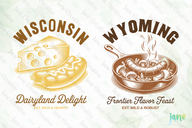 4-State Vintage Food SVG PNG