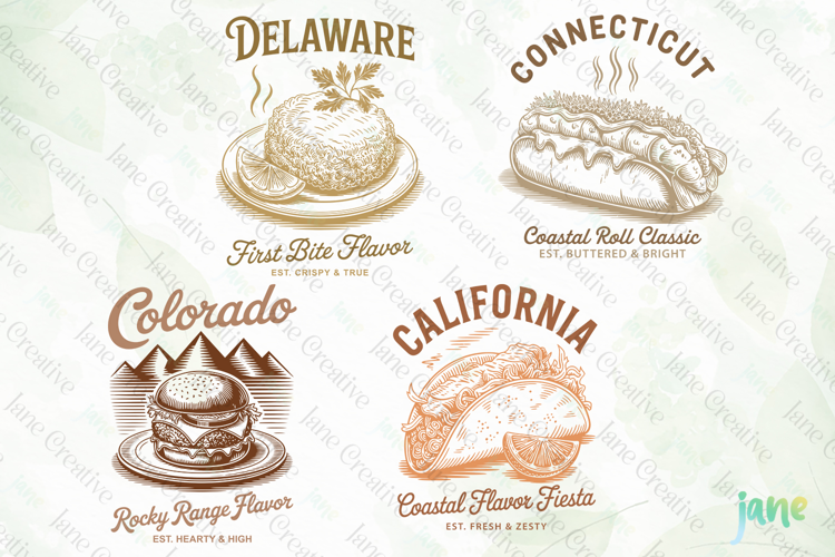 4-State Vintage Food SVG PNG