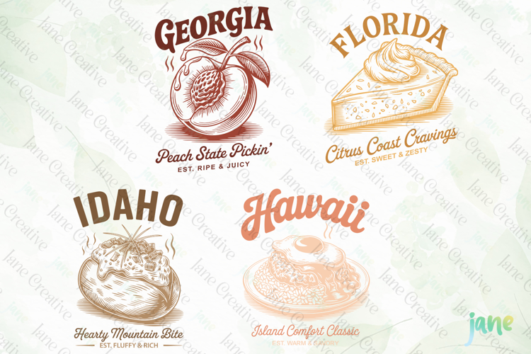 4-State Vintage Food SVG PNG