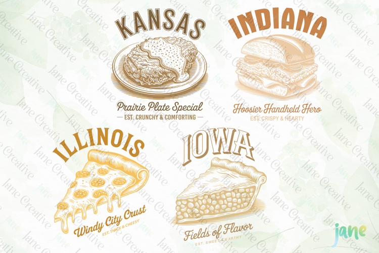 4-State Vintage Food SVG PNG