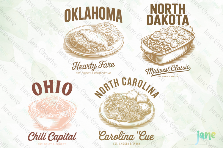 4-State Vintage Food SVG PNG
