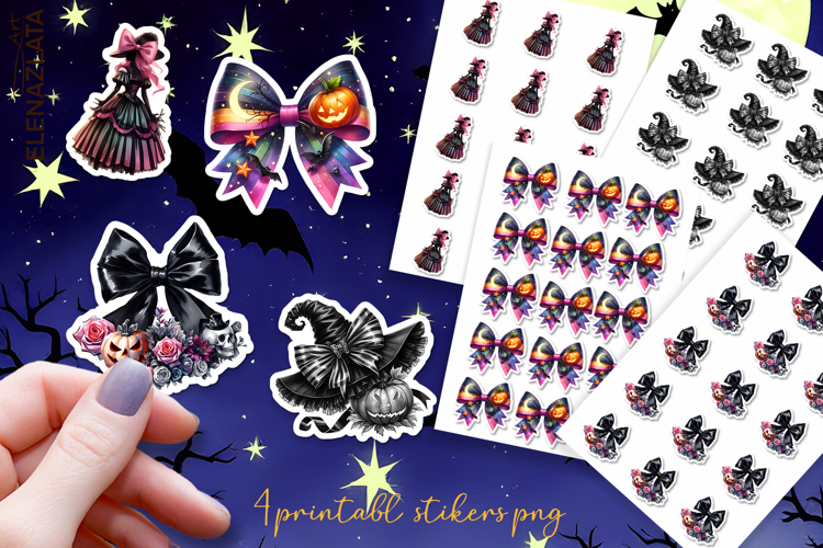 Halloween Stickers, pink bow Stickers