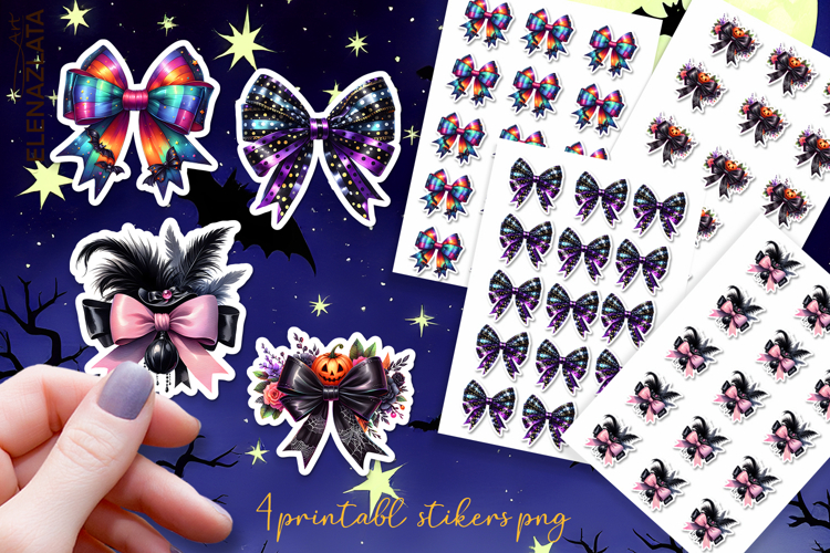 Halloween Stickers, pink bow Stickers