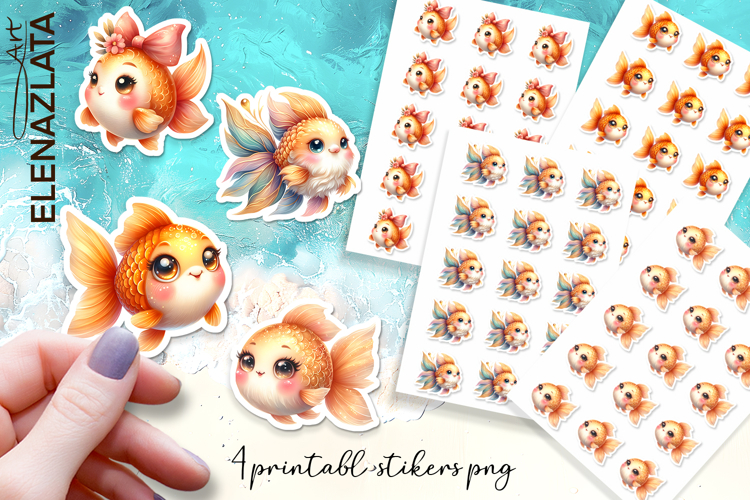 Stickers Under sea world. Childrens stickers