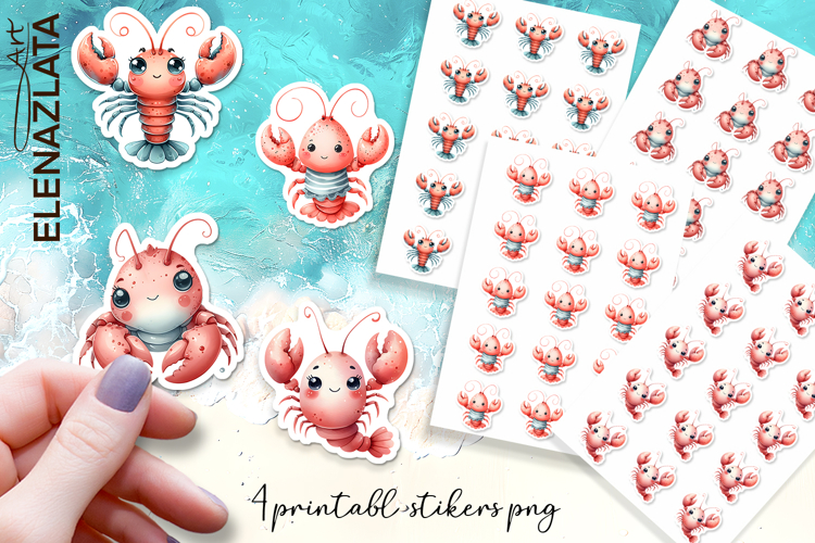 Stickers Under sea world. Childrens stickers