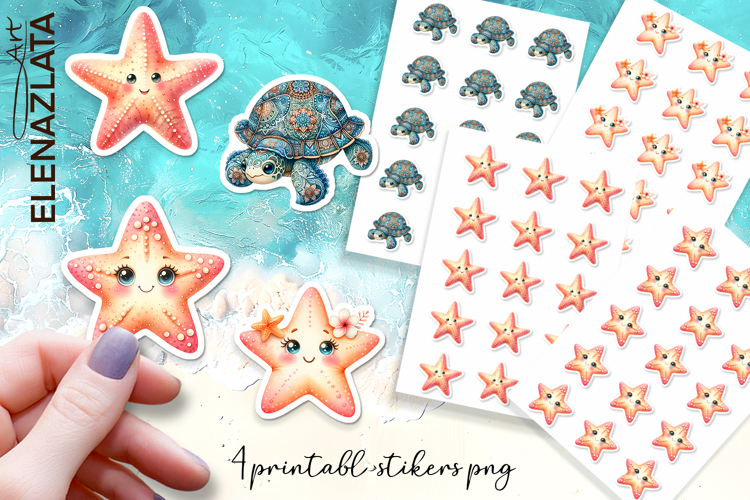 Stickers Under sea world. Childrens stickers