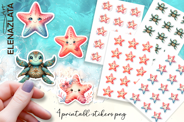 Stickers Under sea world. Childrens stickers