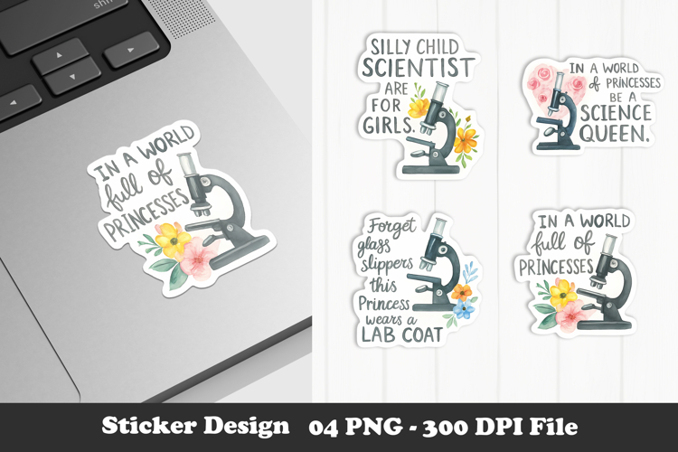 Science Queen Sticker Girl Scientist Empowerment PNG
