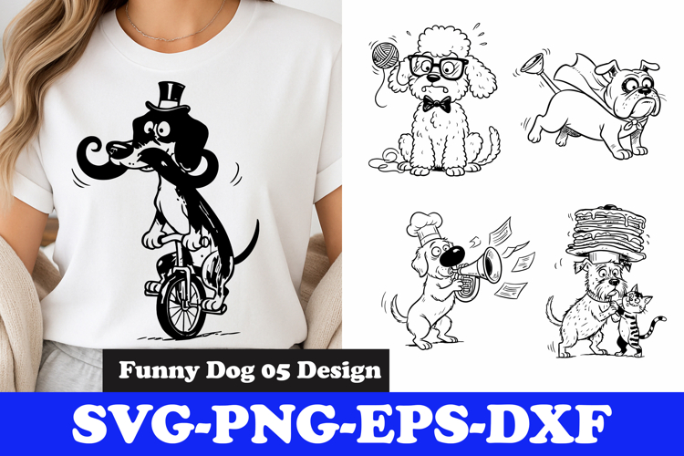 Dog Clipart Black and White  Image 5
