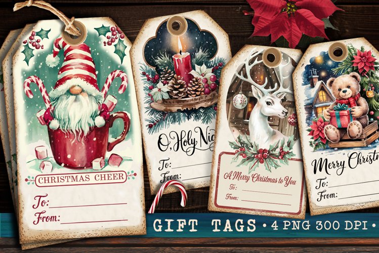 Christmas Gift Tags, Christmas labels, Christmas label tags