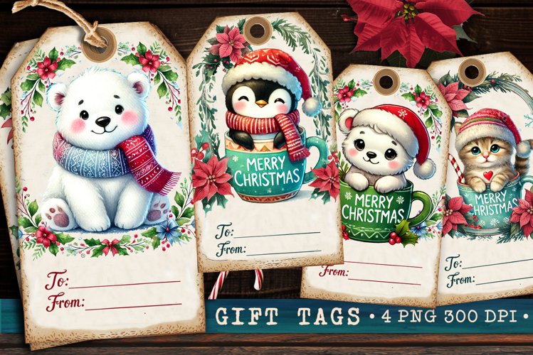 Christmas Gift Tags, Christmas labels, Christmas label tags