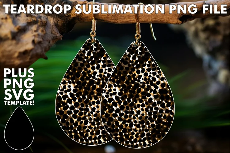 Vibrant Leopard Print Sparkle: Sublimation Earrings