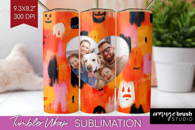 Halloween Photo Tumbler PNG - Brush Stroke Picture Tumbler