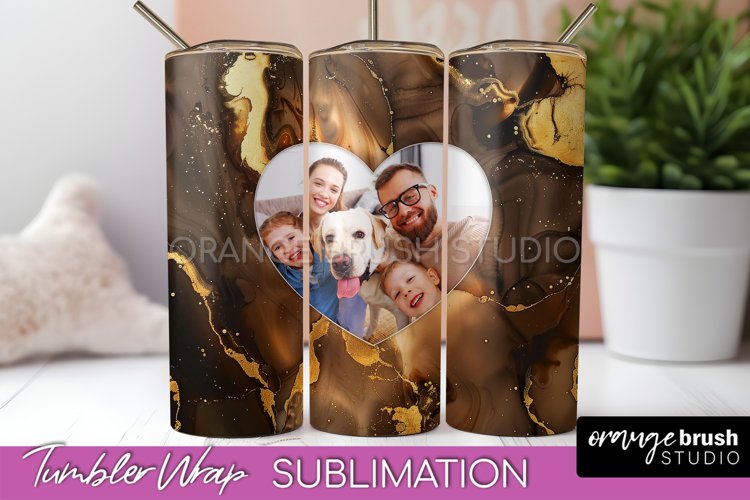 Photo Tumbler Wrap, Marble Family Frame Tumbler Sublimation