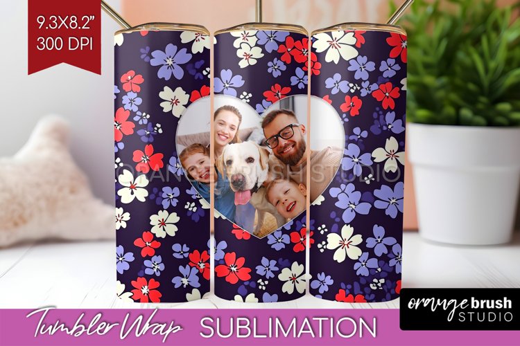 Retro Photo Tumbler PNG - Flowers Picture Tumbler Wrap