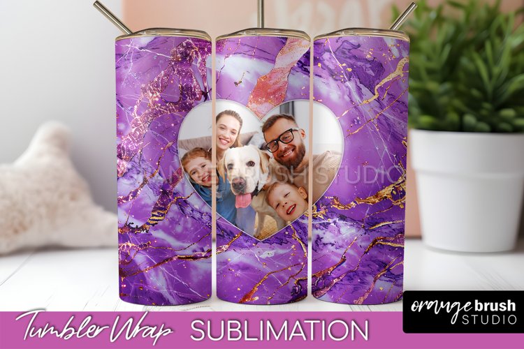 Photo Tumbler Wrap, Marble Family Frame Tumbler Sublimation