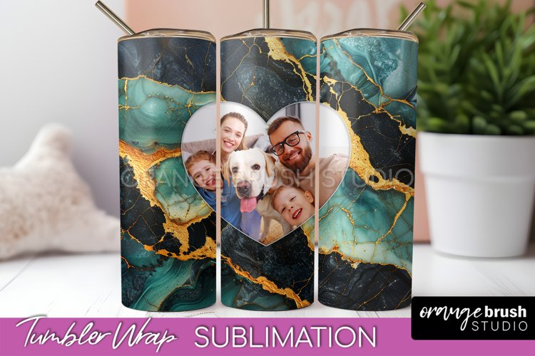 Photo Tumbler Wrap, Marble Family Frame Tumbler Sublimation