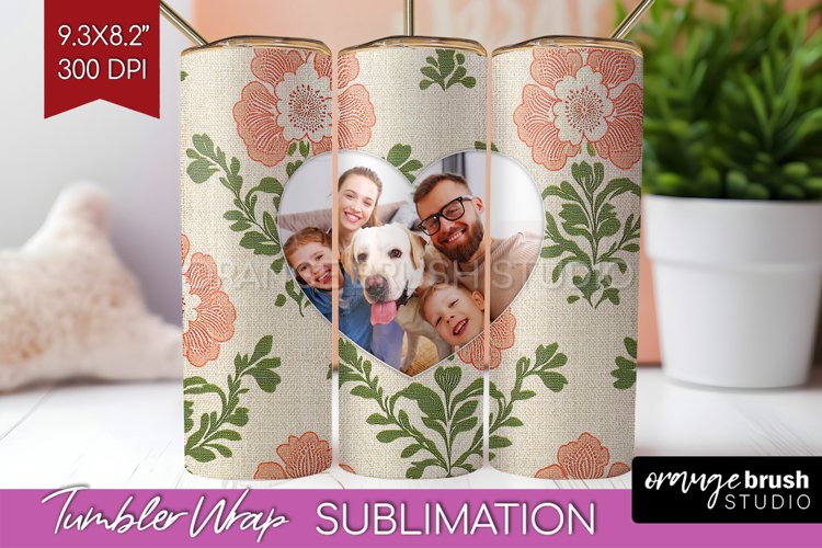 Flowers Photo Tumbler PNG - Vintage Floral Picture Tumbler