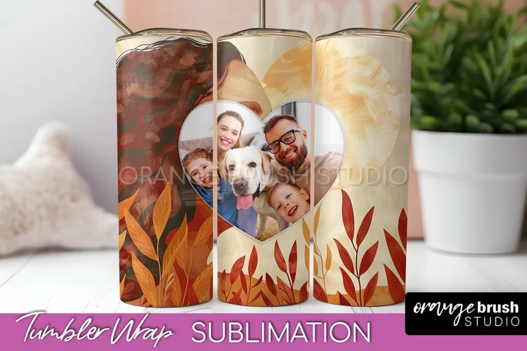 Photo Tumbler Wrap, Boho Family Frame Tumbler Sublimation