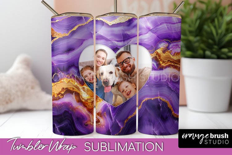 Photo Tumbler Wrap, Marble Family Frame Tumbler Sublimation