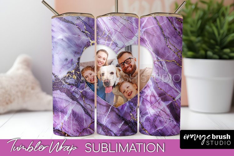 Photo Tumbler Wrap, Marble Family Frame Tumbler Sublimation
