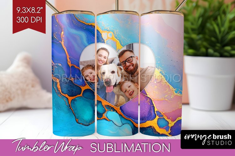 Alcohol Ink Photo Tumbler PNG - Marble Picture Tumbler Wrap